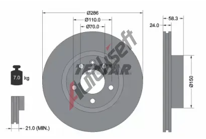 TEXTAR Brzdov kotou PRO - 286 mm TXT 92066903, 92066903