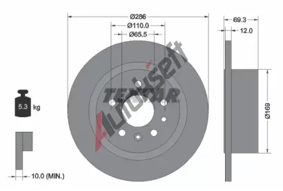 TEXTAR Brzdov kotou PRO - 286 mm TXT 92067003, 92067003