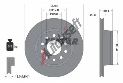 TEXTAR Brzdov kotou - 269 mm TXT 92068400, 92068400