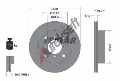 TEXTAR Brzdov kotou - 231 mm TXT 92069000, 92069000
