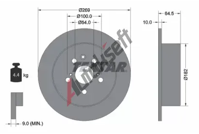 TEXTAR Brzdov kotou - 269 mm TXT 92070800, 92070800