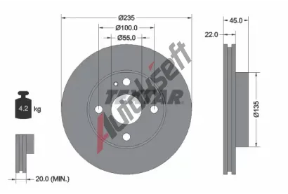 TEXTAR Brzdov kotou - 235 mm TXT 92071500, 92071500