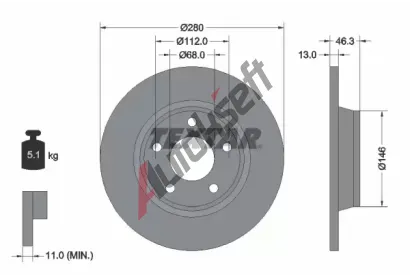 TEXTAR Brzdov kotou PRO+ - 280 mm TXT 92071605, 92071605