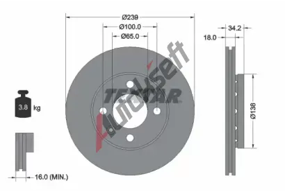 TEXTAR Brzdov kotou PRO - 239 mm TXT 92072003, 92072003