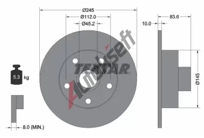 TEXTAR Brzdov kotou PRO - 245 mm TXT 92072103, 92072103