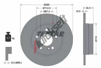TEXTAR Brzdov kotou PRO - 290 mm TXT 92072703, 92072703