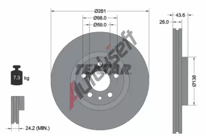 TEXTAR Brzdov kotou PRO - 281 mm TXT 92074003, 92074003