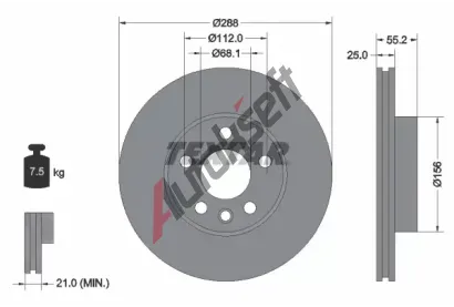 TEXTAR Brzdov kotou PRO - 288 mm TXT 92074203, 92074203