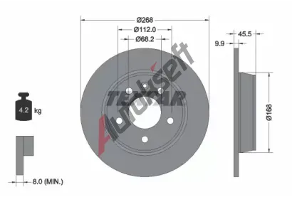 TEXTAR Brzdov kotou PRO - 268 mm TXT 92074303, 92074303