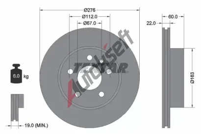 TEXTAR Brzdov kotou PRO - 276 mm TXT 92074403, 92074403