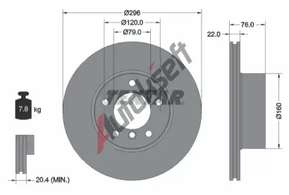 TEXTAR Brzdov kotou PRO - 296 mm TXT 92075005, 92075005