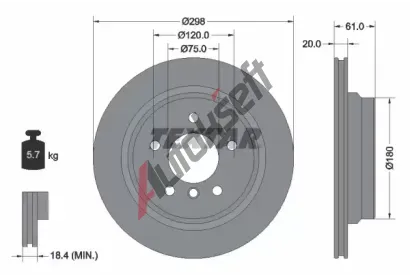 TEXTAR Brzdov kotou PRO - 298 mm TXT 92075103, 92075103