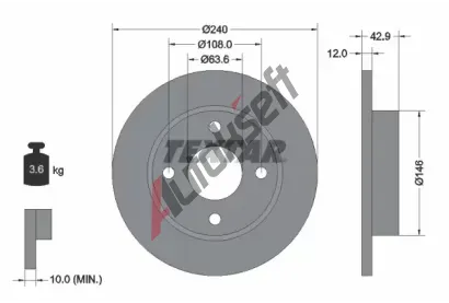 TEXTAR Brzdov kotou PRO - 240 mm TXT 92075303, 92075303