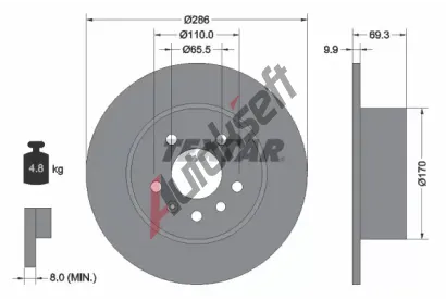 TEXTAR Brzdov kotou PRO - 286 mm TXT 92075703, 92075703