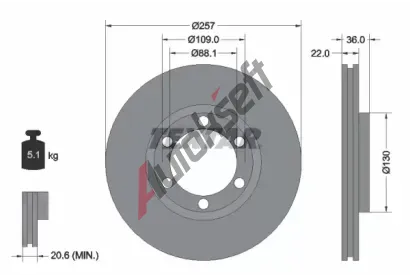 TEXTAR Brzdov kotou - 257 mm TXT 92075800, 92075800