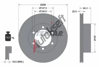TEXTAR Brzdov kotou - 289 mm TXT 92076300, 92076300
