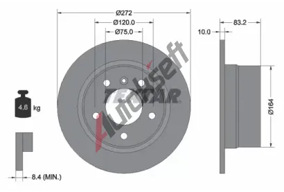 TEXTAR Brzdov kotou PRO - 272 mm TXT 92076703, 92076703