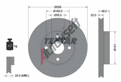 TEXTAR Brzdov kotou PRO - 255 mm TXT 92077203, 92077203