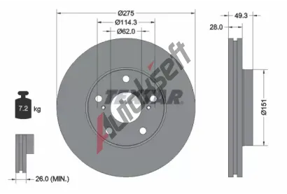 TEXTAR Brzdov kotou PRO - 275 mm TXT 92077703, 92077703