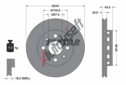 TEXTAR Brzdov kotou - 243 mm TXT 92078500, 92078500