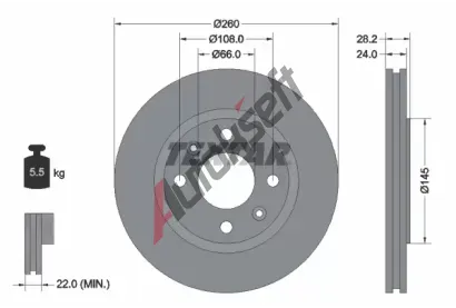 TEXTAR Brzdov kotou PRO - 260 mm TXT 92078603, 92078603