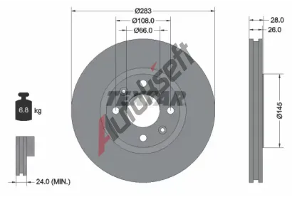 TEXTAR Brzdov kotou PRO - 283 mm TXT 92078703, 92078703
