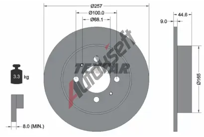 TEXTAR Brzdov kotou - 258 mm TXT 92079900, 92079900