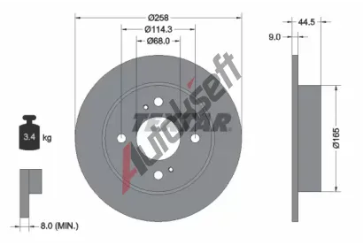 TEXTAR Brzdov kotou - 258 mm TXT 92080200, 92080200