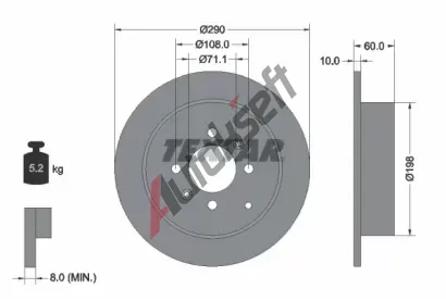 TEXTAR Brzdov kotou PRO - 290 mm TXT 92080703, 92080703