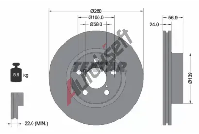 TEXTAR Brzdov kotou - 260 mm TXT 92081900, 92081900