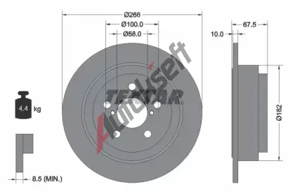 TEXTAR Brzdov kotou - 266 mm TXT 92082000, 92082000