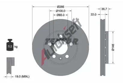 TEXTAR Brzdov kotou PRO+ - 256 mm TXT 92082205, 92082205