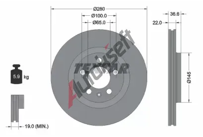 TEXTAR Brzdov kotou PRO - 280 mm TXT 92082305, 92082305