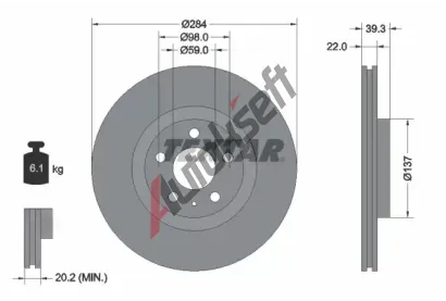 TEXTAR Brzdov kotou PRO - 284 mm TXT 92083203, 92083203