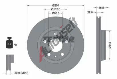 TEXTAR Brzdov kotou PRO - 280 mm TXT 92083505, 92083505