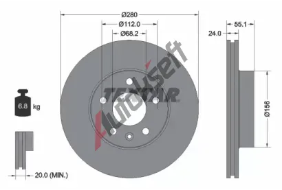 TEXTAR Brzdov kotou PRO+ - 280 mm TXT 92083805, 92083805