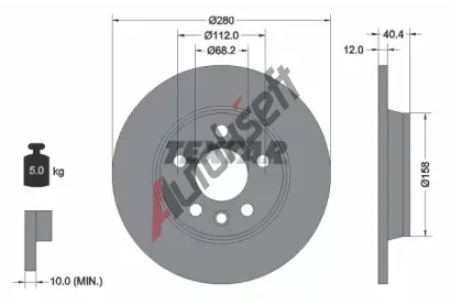 TEXTAR Brzdov kotou PRO - 280 mm TXT 92083903, 92083903