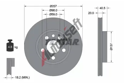 TEXTAR Brzdov kotou PRO - 257 mm TXT 92088003, 92088003