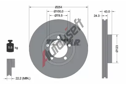 TEXTAR Brzdov kotou - 254 mm TXT 92088100, 92088100