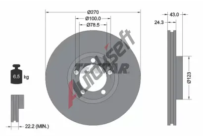 TEXTAR Brzdov kotou - 270 mm TXT 92088200, 92088200