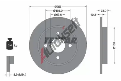 TEXTAR Brzdov kotou PRO - 253 mm TXT 92088403, 92088403