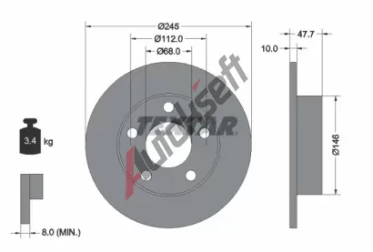 TEXTAR Brzdov kotou PRO - 245 mm TXT 92088503, 92088503