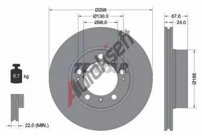 TEXTAR Brzdov kotou PRO - 298 mm TXT 92088803, 92088803