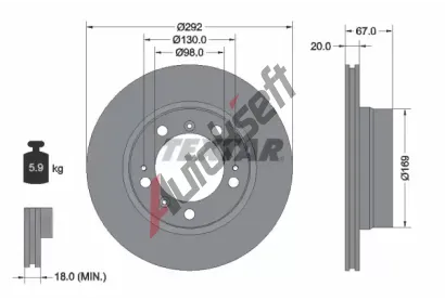 TEXTAR Brzdov kotou PRO - 292 mm TXT 92088903, 92088903