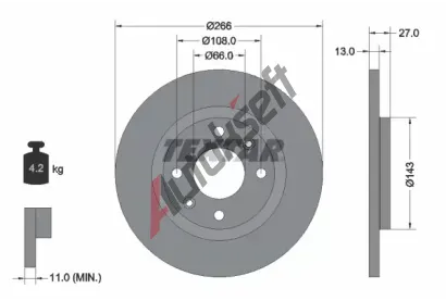 TEXTAR Brzdov kotou PRO - 266 mm TXT 92089103, 92089103