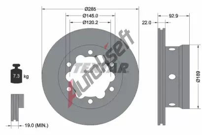 TEXTAR Brzdov kotou PRO - 285 mm TXT 92089803, 92089803