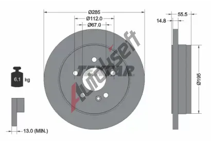 TEXTAR Brzdov kotou PRO - 285 mm TXT 92090003, 92090003