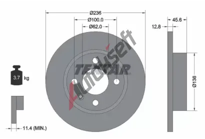 TEXTAR Brzdov kotou - 236 mm TXT 92090200, 92090200