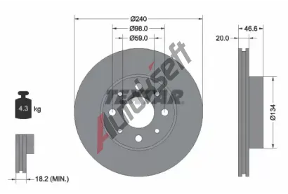 TEXTAR Brzdov kotou - 240 mm TXT 92090300, 92090300