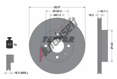 TEXTAR Brzdov kotou - 247 mm TXT 92091000, 92091000